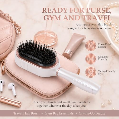 Blessed Anti-Static Hair Brush Set for Women with Boar & Nylon Bristles - Gift with Cross & Accessories - Variation of THIS listing