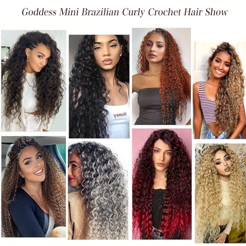 24 Inch Micro Curly Crochet Hair Extensions - Honey Blonde, 8 Packs, Variation 27#
