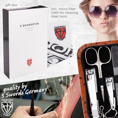 OSTRICH BROWN Nail & Manicure Pedicure Kit - 8-Piece German Engineering