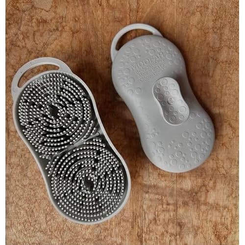 MOOFAH Body Scrubber, Made in USA, Gently Cleans and Exfoliates, Less Wasted Body Wash, Easy to Clean (Shadow Grey)