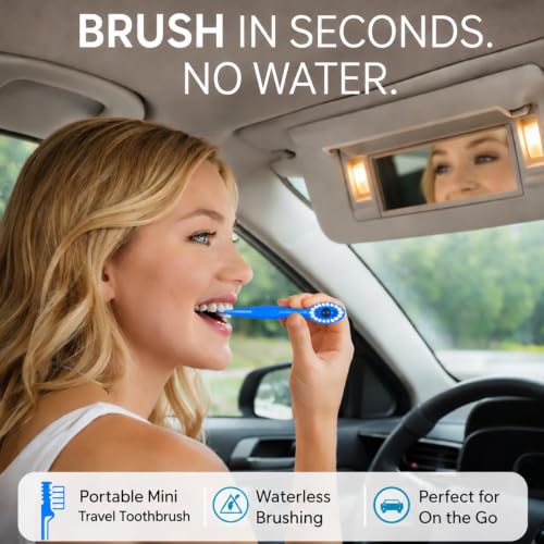 72 Pack Disposable Mini Travel Toothbrush with Softex Bristles & Toothpick - Individually Wrapped, Fluoride-Free, No Rinsing Needed