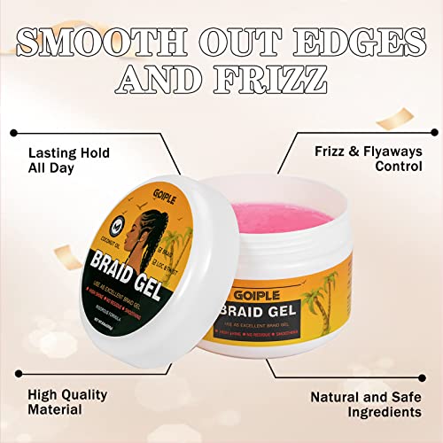 Strong Hold Braiding Gel & Edge Tamer Kit with Hair Oil - Pineapple 14pcs