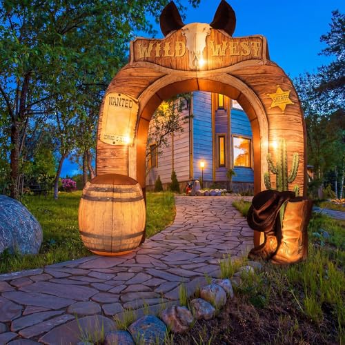 Wide West Cowboy Inflatable Arch 10FT LED Western Party Decor - Wild West