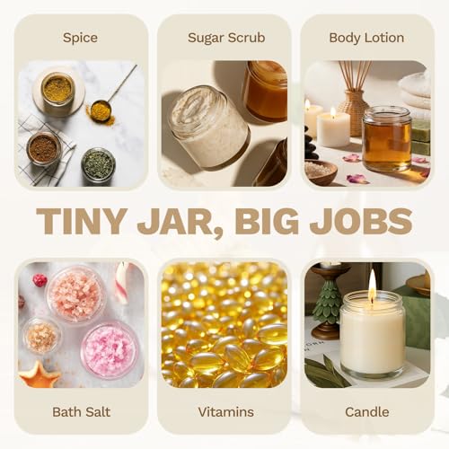 Clear Glass Jars with Metal Lids 8oz - 24 Pack, Candle Making & Storage