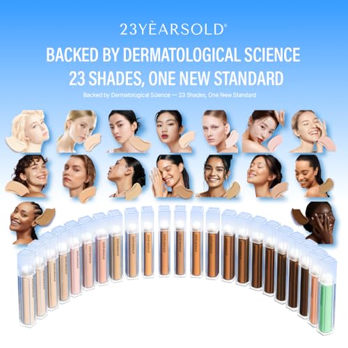 [23YEARSOLD Derma] Thin Concealer #1Y (Glow Beige) ? Sensitive-Skin Friendly, Lightweight & Long-Lasting with Redness-Soothing SWEETONE Formula for a Natural Finish, Easy-to-Carry 0.17 fl oz
