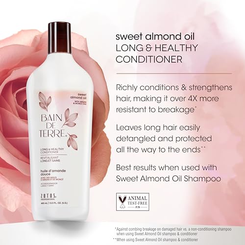 33.8 Fl Oz Long & Healthy Conditioner with Almond, Argan & Monoi Oils - Paraben-Free & Vegan