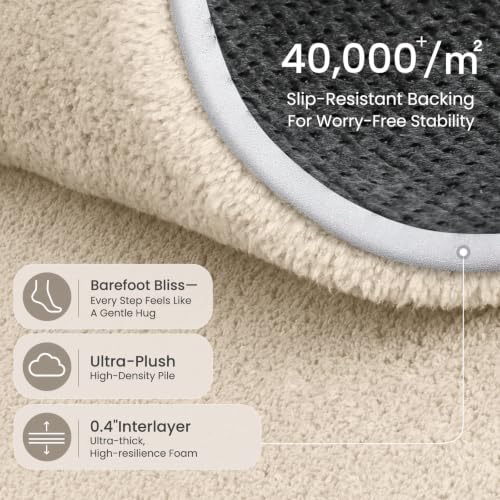 Sour Lemon Beige 6' x 9' Area Rug for Living Room & Bedroom - Soft Non-Slip Carpet