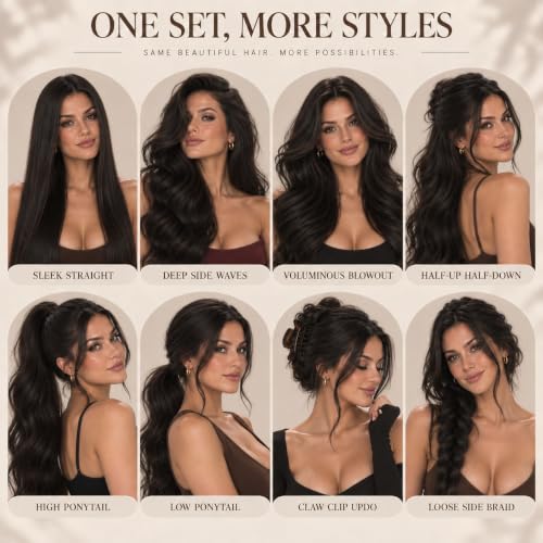 Clip-In Hair Extensions Balayage 14 Inch W-5-B #4/27/4 Medium Brown