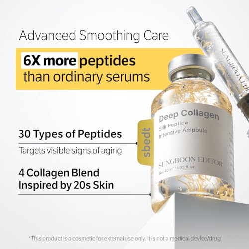 Intensive Collagen Care Duo | for Fine Lines, skin elasticity care & Dry Skin | Silk Peptide Intensive firm-looking-looking/Plump-looking Ampoule & Retinol Capsule Cream | Korean Skincare