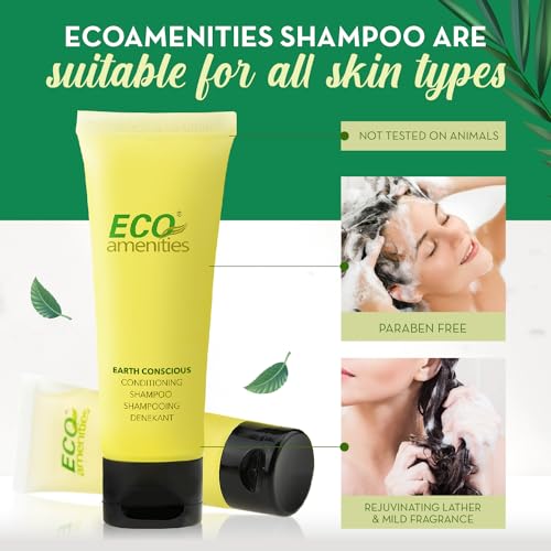 Eco Amenities 2-in-1 Conditioning Shampoo, Green Tea Travel Size - Pack of 72