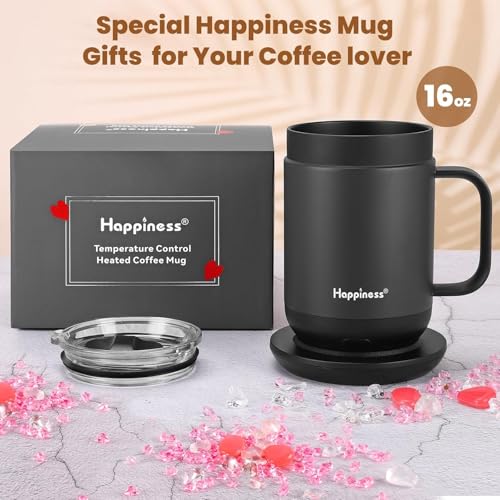 Happiness 16oz Self-Heating Coffee Mug with Temperature Control - Black
