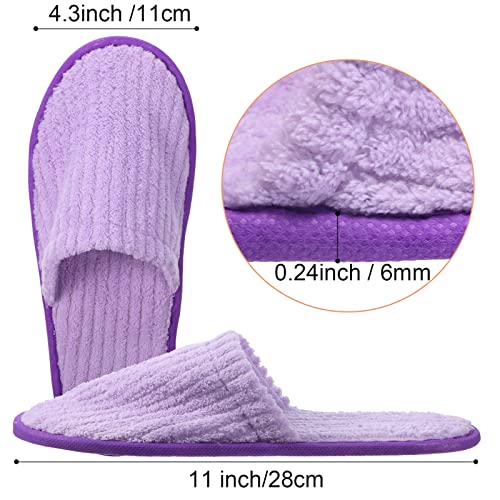 Geyoga 24 Pairs Disposable Slippers for Guests Bulk 2 Size Cotton Soft Spa Hotel House Slippers for Women Men Wedding Party Shoeless Home Indoor Travel