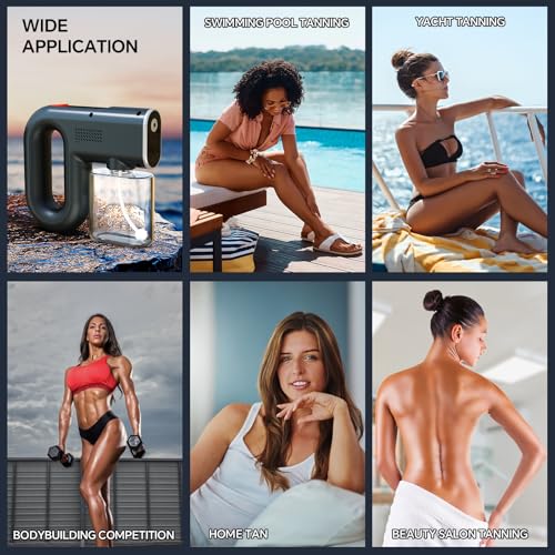 Professional Spray Tan Machine, Portable & Rechargeable Spray Tan Gun, Long Battery Life, Even Spraying, Lightweight, Spray Tan Machine Kit for Indoor and Outdoor Use, for Home, Salon, DIY and Travel