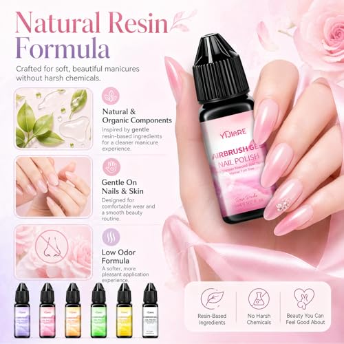 YiJiAre 24-Pack Airbrush Gel Nail Polish Set 15ml Each - High Pigment, No Dilution, Home Salon Use