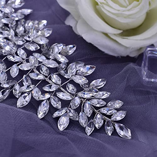 Silver Rhinestone Bridal Headband - Wedding Hair Accessory for Women & Girls