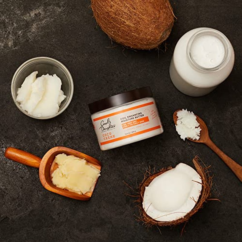 Carol's Daughter Coco Creme Coil Enhancing Moisture Butter, with Coconut Oil and Mango Butter, for Very Dry Curly Hair, Paraben and Silicone Free, 12 oz, (Pack of 2)