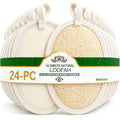 Natural Loofah Exfoliating Body Scrubber Pads - Pack of 24 Dual Sided Shower Sponges