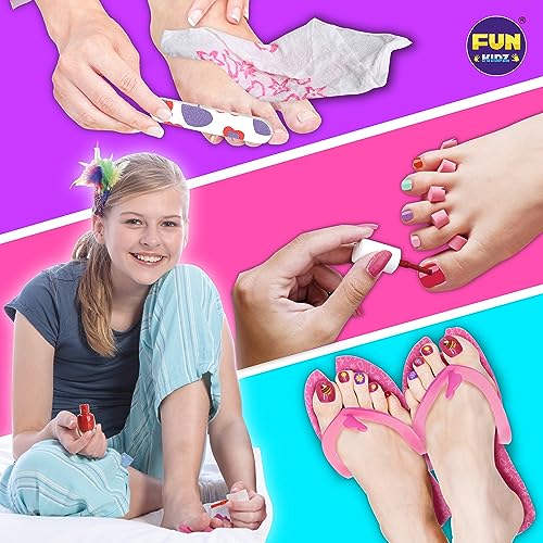 Kids Foot Spa Kit with Inflatable Foot Tub & Nail Polish Set for Girls Ages 7-12