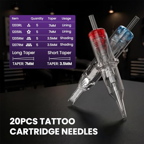 Wireless Tattoo Gun Kit for Beginners & Artists with Dual Batteries