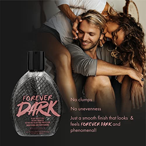 Millennium Tanning Forever Dark Black Matte Bronzer Lotion 13.5oz - Instant Deep Tan & Skin Blur