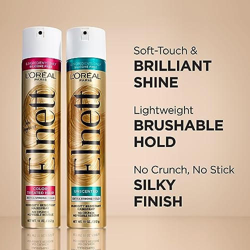 L'Oreal Paris Elnett Satin Hairspray Extra Strong Hold Unscented 11 oz; (Packaging May Vary) | (Packaging May Vary)
