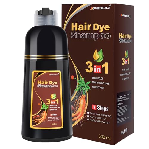 Chestnut Brown Hair Dye Shampoo 3-in-1 for Gray Hair - 500ml