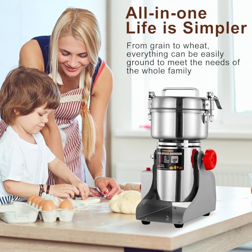 Electric Grain Mill Grinder 800g Stainless Steel Food Flour Mill for Home Use