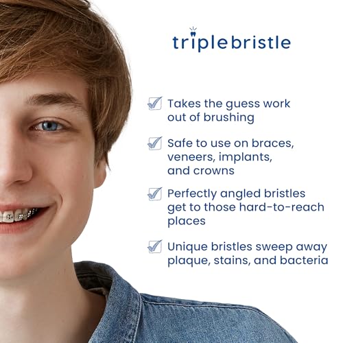 Triple Bristle Original Sonic Toothbrush - Rechargeable 3-Sided Design, Dentist Approved