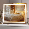 Hasipu Vanity Mirror with Lights, 23.6" x 18.1" LED Makeup Mirror, Light up Mirror with Smart Touch 3 Colors Dimmable, Brightness Adjustment, 360¡Æ Rotation (White)