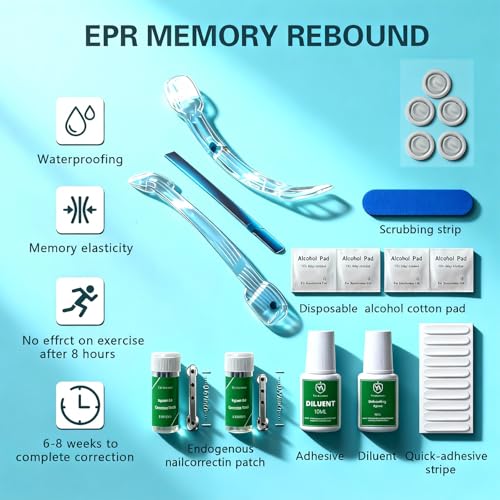 Titanium Alloy Ingrown Toenail Treatment - Professional Home Care for Curved Nails - Waterproof, Nail Tools and Ingrown Toenail Removal Kit,Ingrown Toenail Corrector(0.59/0.67in)