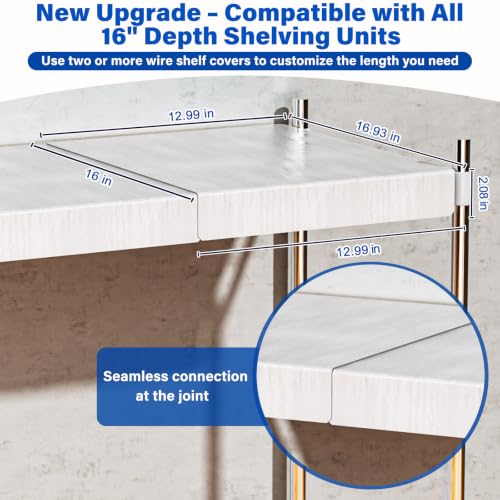 16-Inch White Wire Shelf Covers for Pantry Rack - 10 Pack - Custom Fit