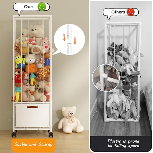 Large Metal Stuffed Animal Storage Zoo Organizer for Kids Playroom