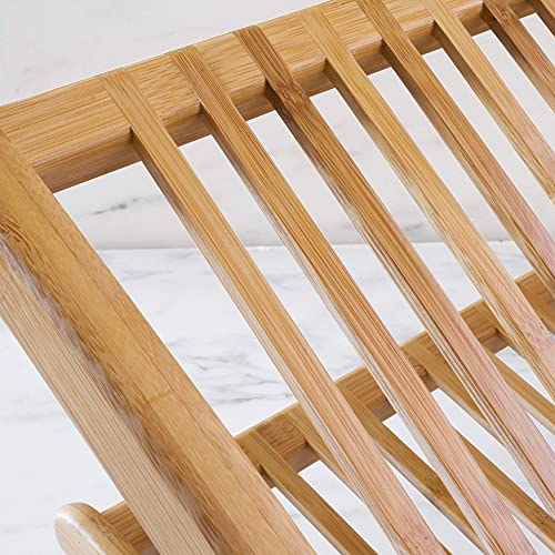 Eco Collapsible Bamboo Dish Drying Rack - Large Kitchen Organizer