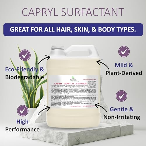 Capryl Glucoside Liquid Surfactant - Natural Plant-Derived for Shower Gels & Face Cleansers - 128 oz Pack of 1