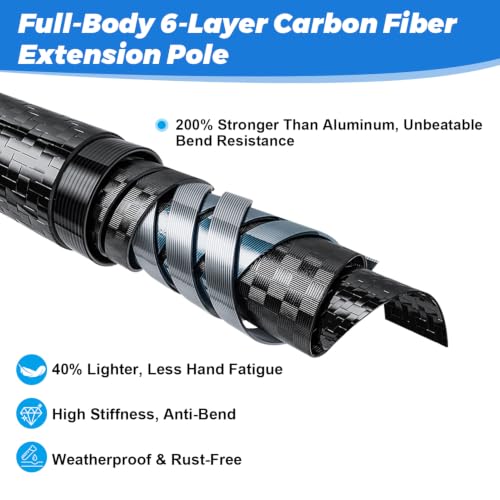DOBEN 24FT Carbon Fiber Telescoping Christmas Light Hanging Pole – Lightweight & Durable