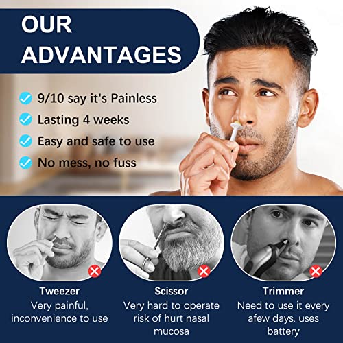 Rolybag Nose Wax Sticks Applicators, 200 Pcs Plastic Wax Rod Wand for Nostril Cleaning and Nose Hair Removal