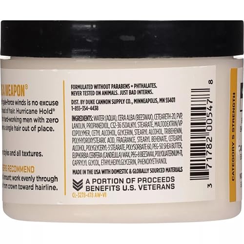 Hurricane Hold Hair Pomade for Men - Maximum Strength, Matte Finish, 4.6 oz Pack of 2 - Variation of Hurricane Hold Pomade