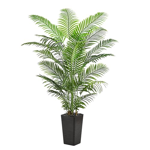 Artificial Palm Tree 6FT Indoor Fake Plant with Black Pot - Realistic Tropical Decor