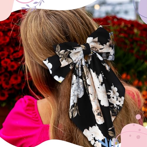 Large Satin Hair Bows for Women - Plaid Style, 25 Pack