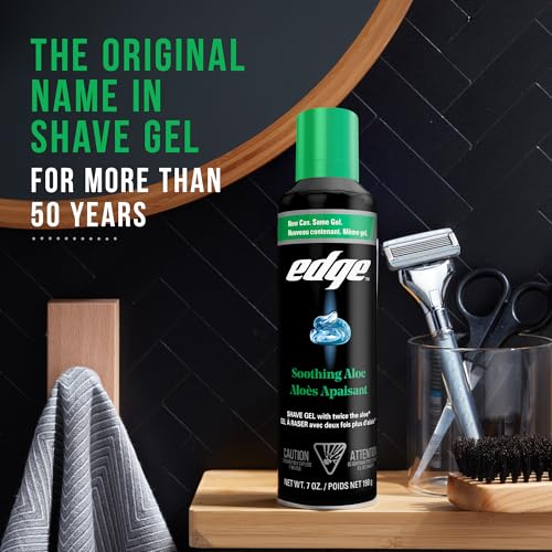 Edge Soothing Aloe Shaving Gel for Men 7 oz - Cooling & Moisturizing, 6 Pack