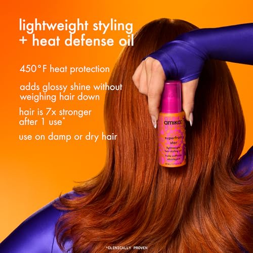 Amika Superfruit Star Lightweight Hair Oil & Heat Protector 0.67 Fl Oz