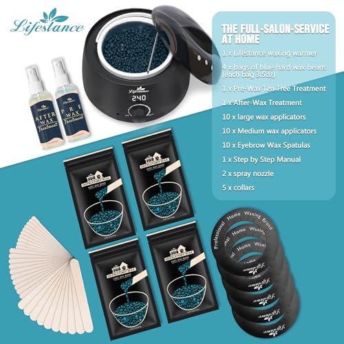 LCD Black Waxing Kit with Digital Warmer for Hair Removal - Men & Women