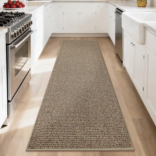BEQHAUSE Taupe 2.6x10 ft Non-Slip Washable Hallway Runner Rug