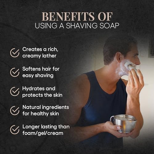 Naked Armor Noah’s Organic Shaving Soap for Men, 7oz Tin, Neutral Scent