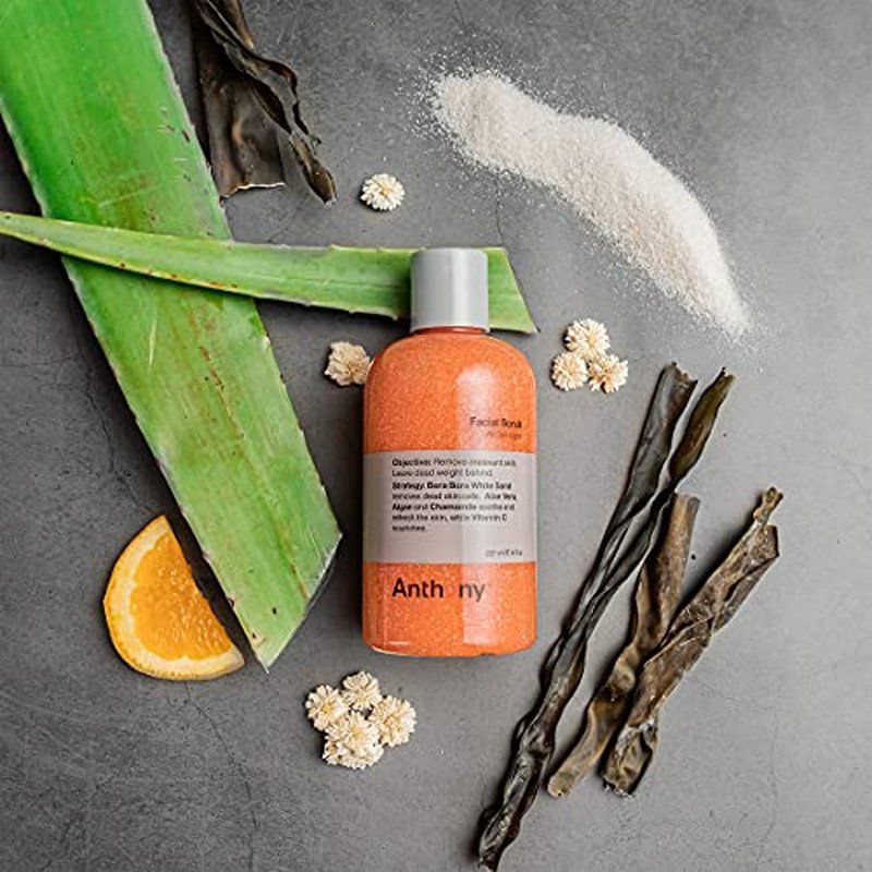 Anthony Facial Scrub ? Men¡¯s Exfoliating Face Wash with Vitamin C, Aloe, Chamomile and Algae for Deep Cleansing and Detoxifying 8 Fl Oz