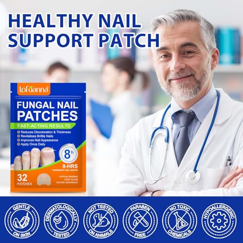 Toenail Treatment Extra Strength 32 Patches - Overnight Nail Repair for Damaged Nails, 2PCS