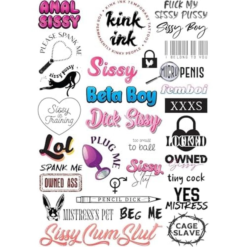 29 x Sissy Temporary Tattoo Sexy Naughty Kinky Sticker