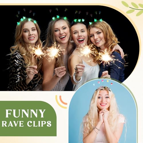 Glow Rave Hair Clips Set - 100 Colorful Mushroom & Duck Festival Hair Accessories Variation of THIS listing