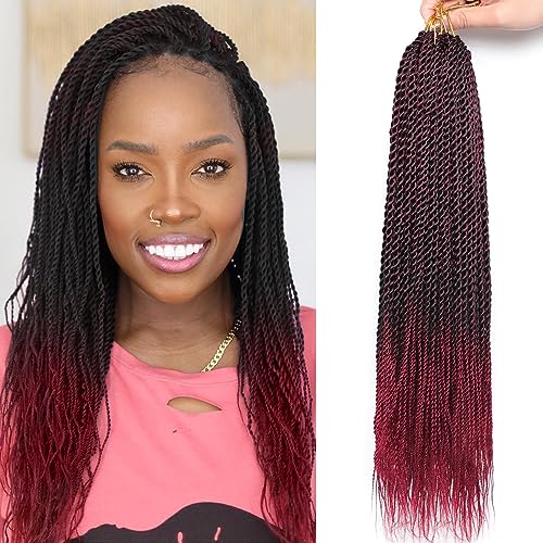 Senegalese Twist Crochet Hair 14 Inch Pre-Looped Braids for Black Women - 20 Strands per Pack