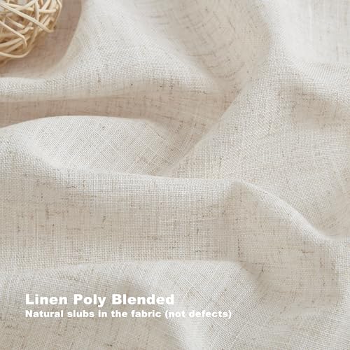 Vision Home Natural Linen Pinch Pleated Semi-Sheer Curtains - 60W x 108L, Pack of 1